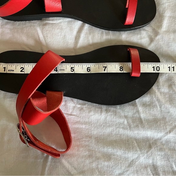 Kionas Dione Greek Made Wearable Art Strappy Red Leather Sandals US 8/8.5 NWOT - Picture 10 of 16